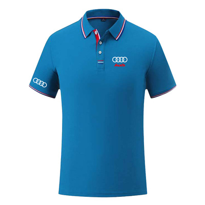 Polo Tennis Audi Homme 2022 Coton Col Contrasté Slim Fit Manche Courte